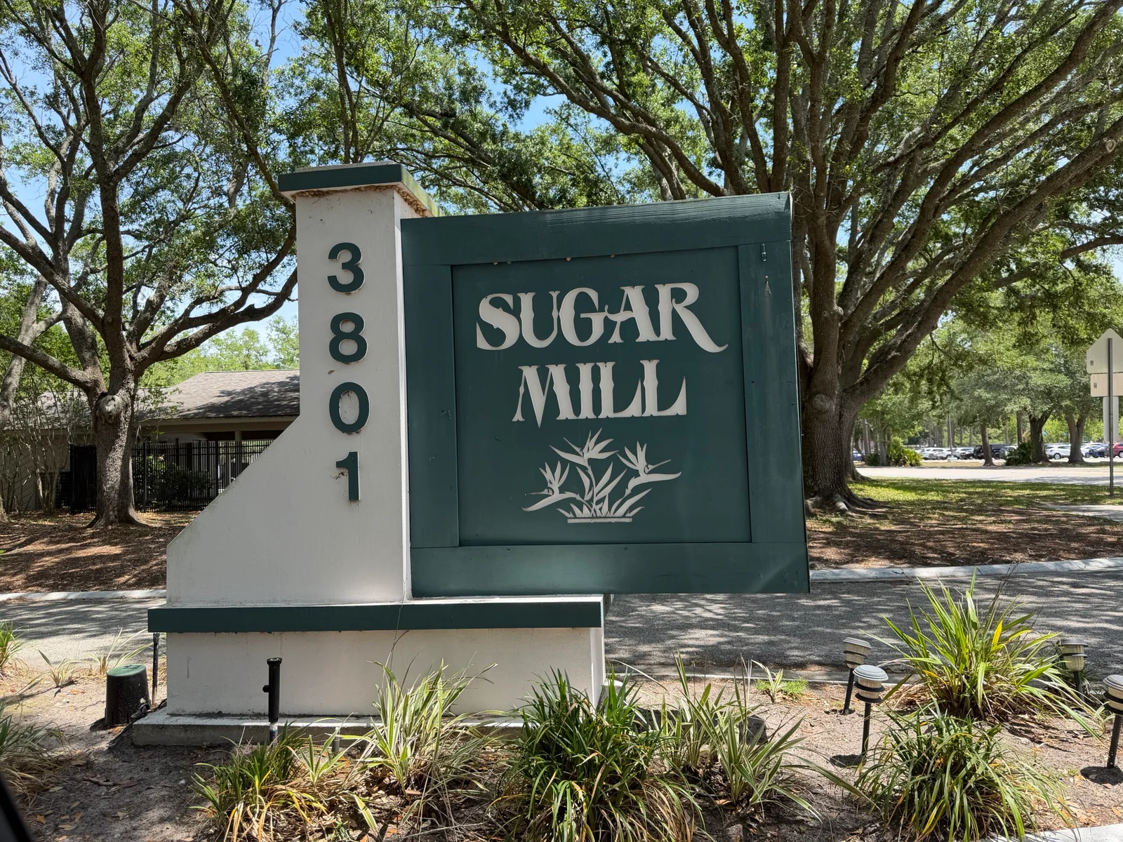 Sugar Mill 3801 entrance sign